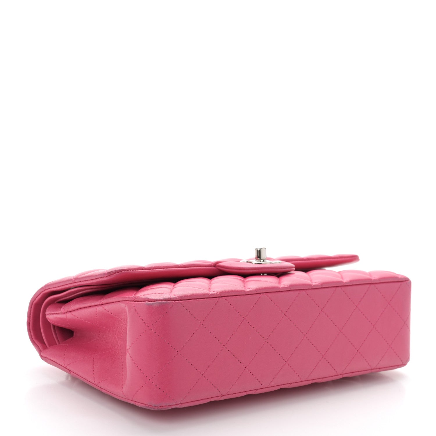 Chanel Lambskin Quilted Medium Double Flap Dark Pink 4 of 13