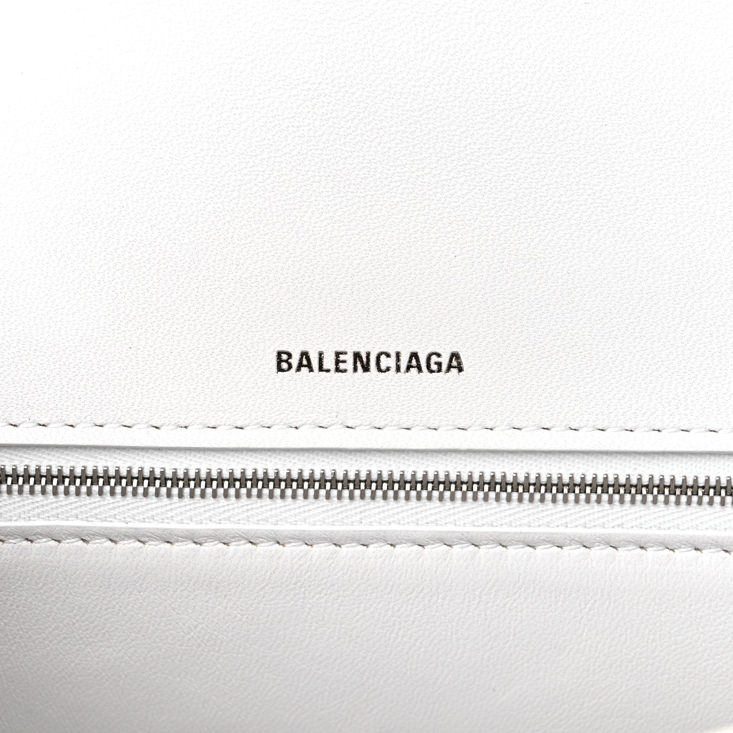 Grained Calfskin Medium Hourglass Top Handle Bag White