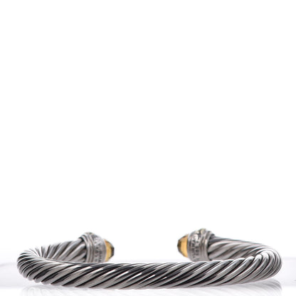 David Yurman Sterling Silver 14K Yellow Gold Citrine 7mm Cable Classics Bracelet 4 of 6