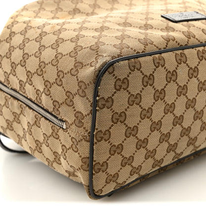 Gucci Monogram Dollar Calfskin O Drawstring Backpack Beige Ebony Testa di Moro Dark Chocolate 9 of 10
