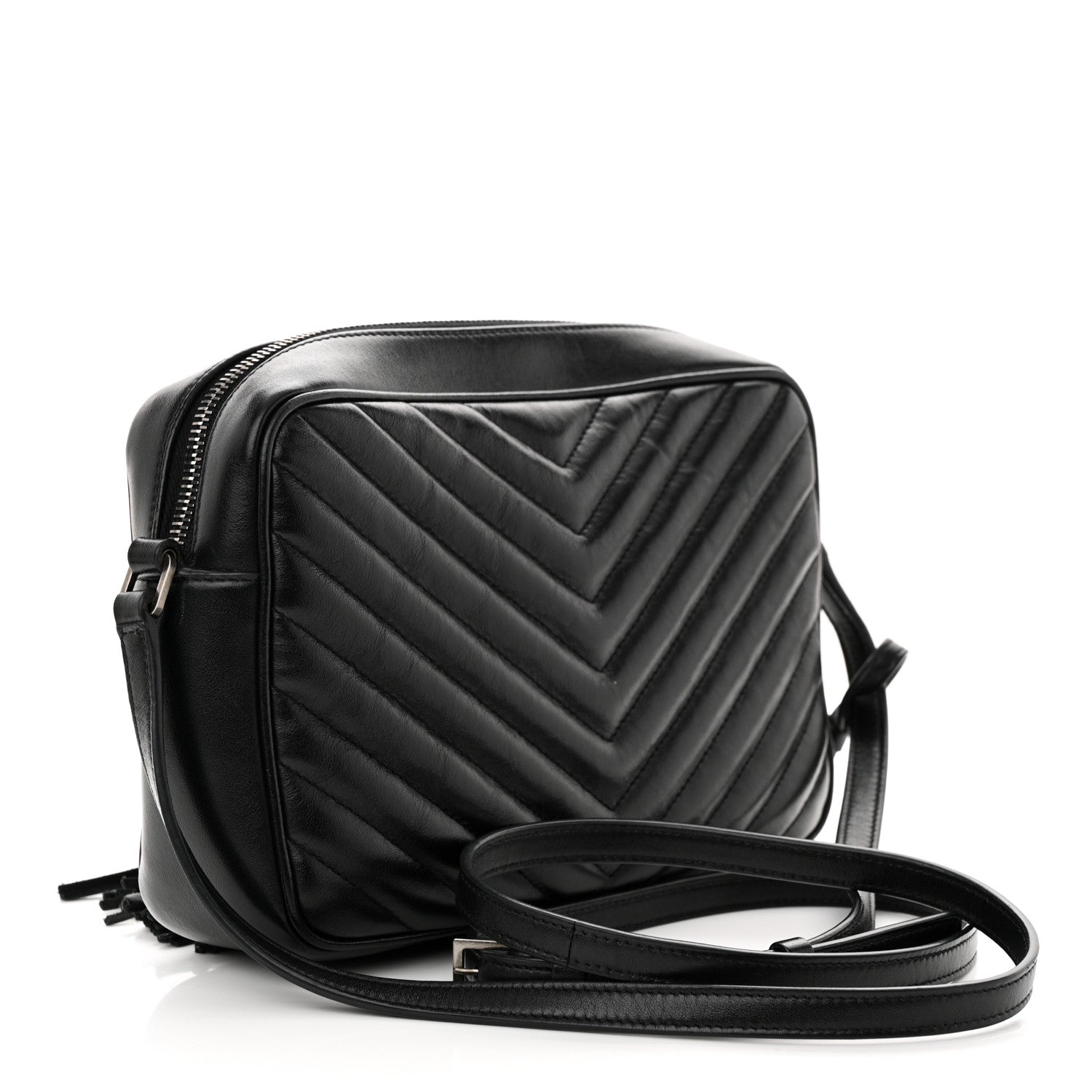 Saint Laurent Calfskin Matelasse Monogram Lou Camera Bag Black 4 of 12