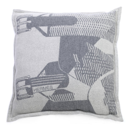 Hermes Merino Wool Les Sangles Pillow Gris 1 of 6