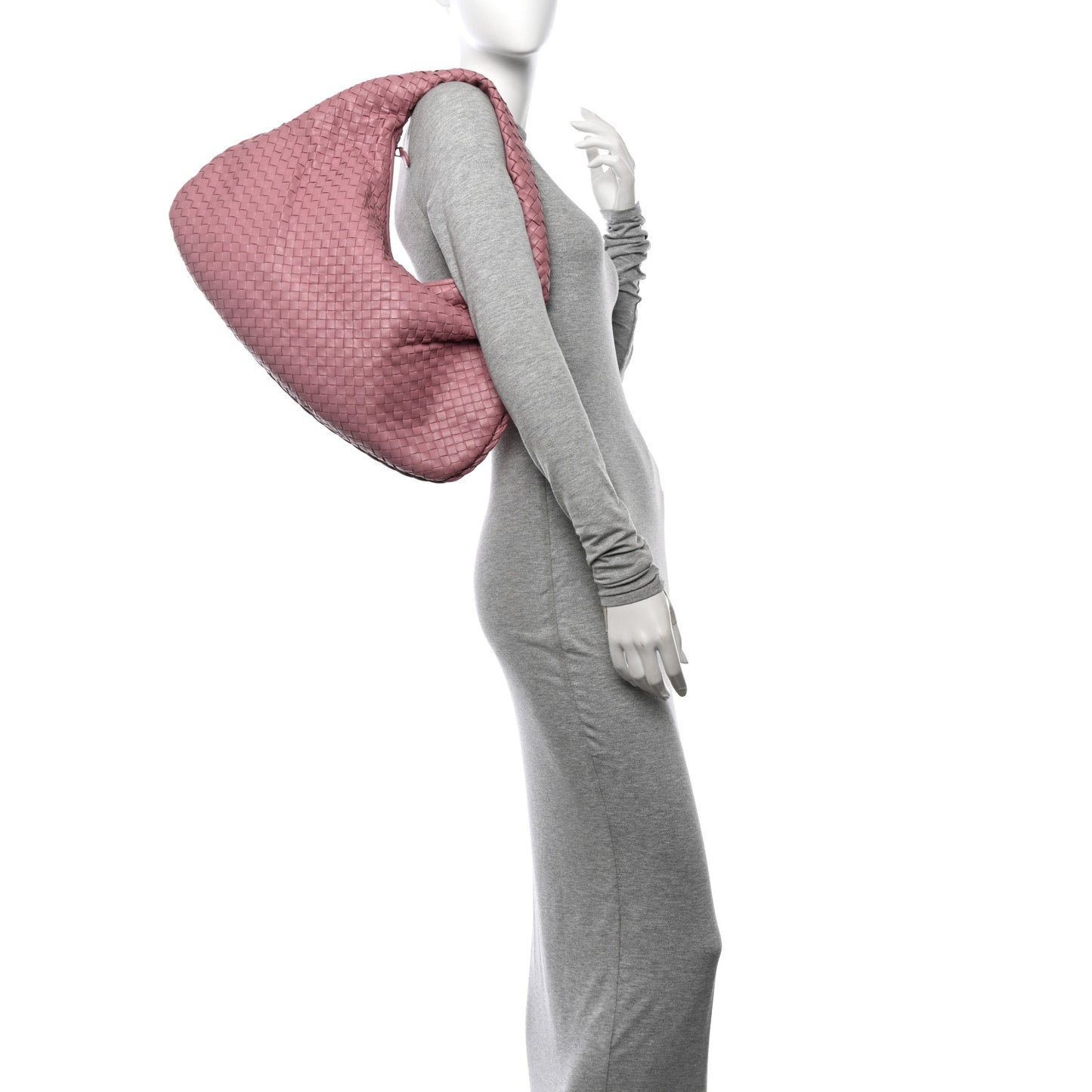 Nappa Intrecciato Large Veneta Hobo Mallow