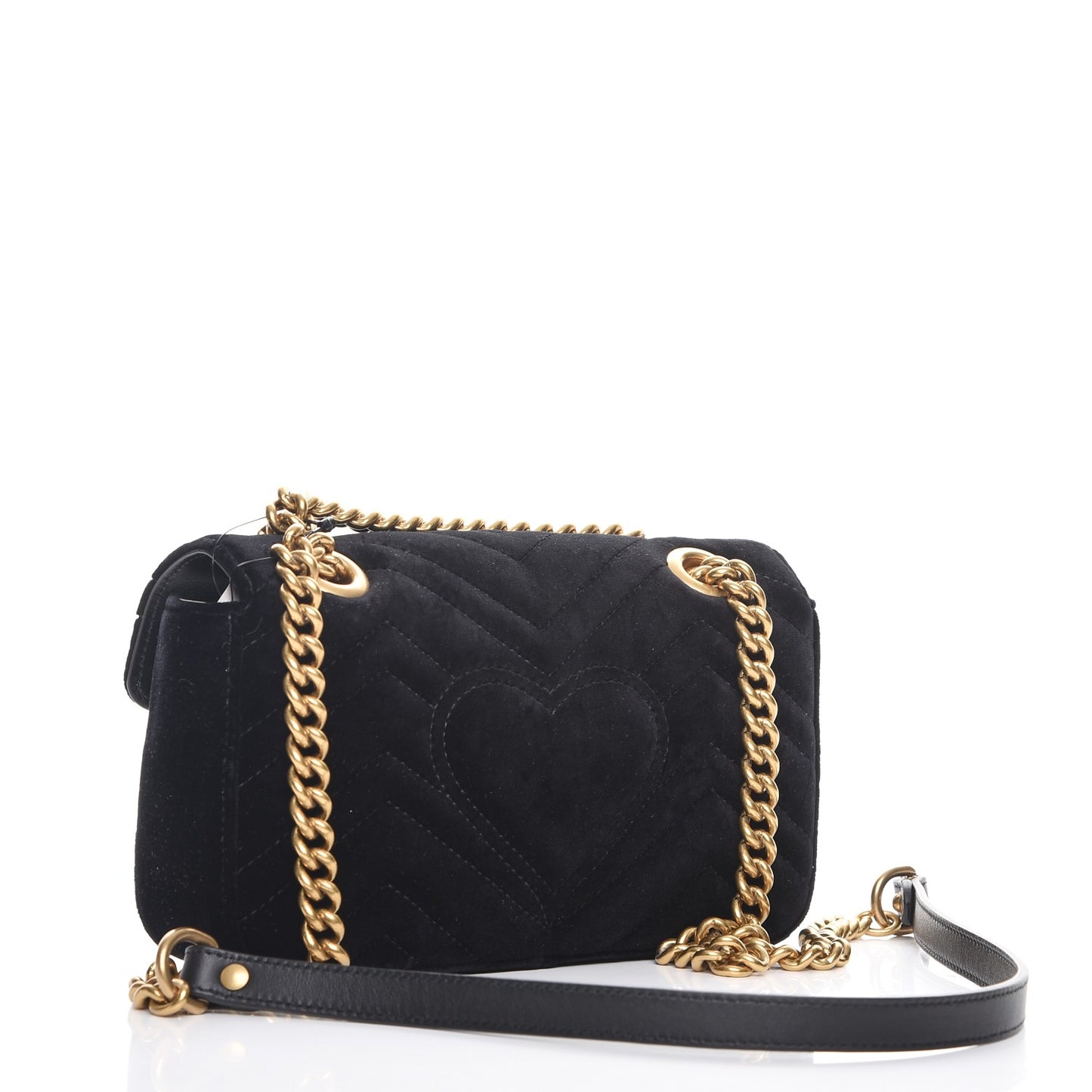 Velvet Matelasse Mini GG Marmont Shoulder Bag Black
