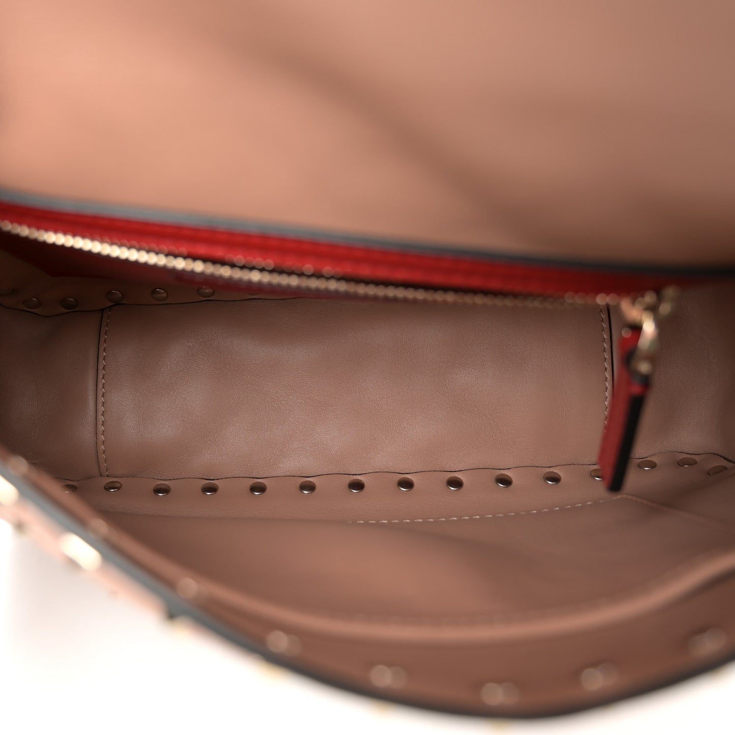 Nappa Medium Rockstud Spike Shoulder Bag Soft Noisette