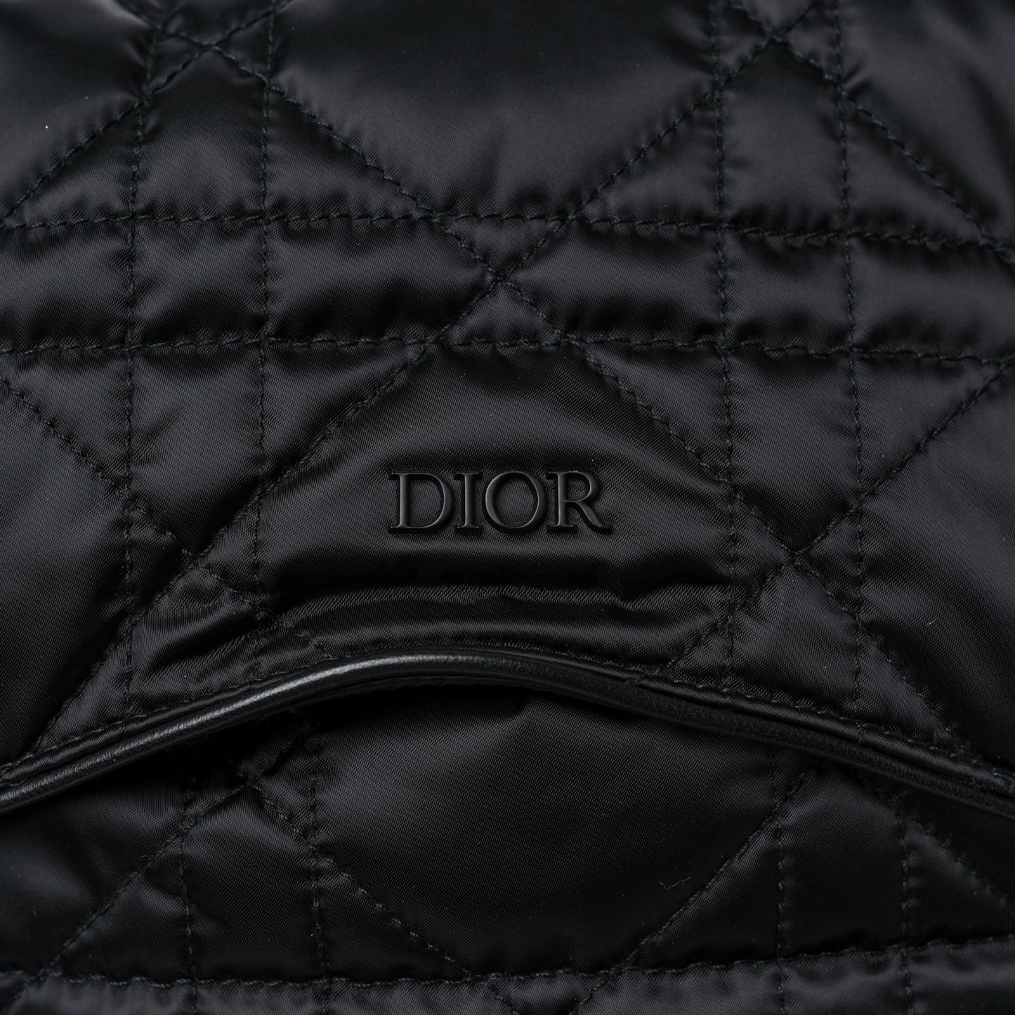 Nylon Cannage Saddle Backpack Black