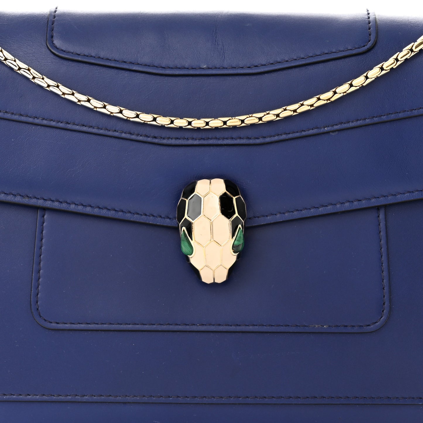Calfskin Serpenti Forever Shoulder Bag Navy