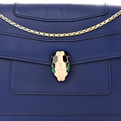 Bulgari Calfskin Serpenti Forever Shoulder Bag Navy 9 of 14