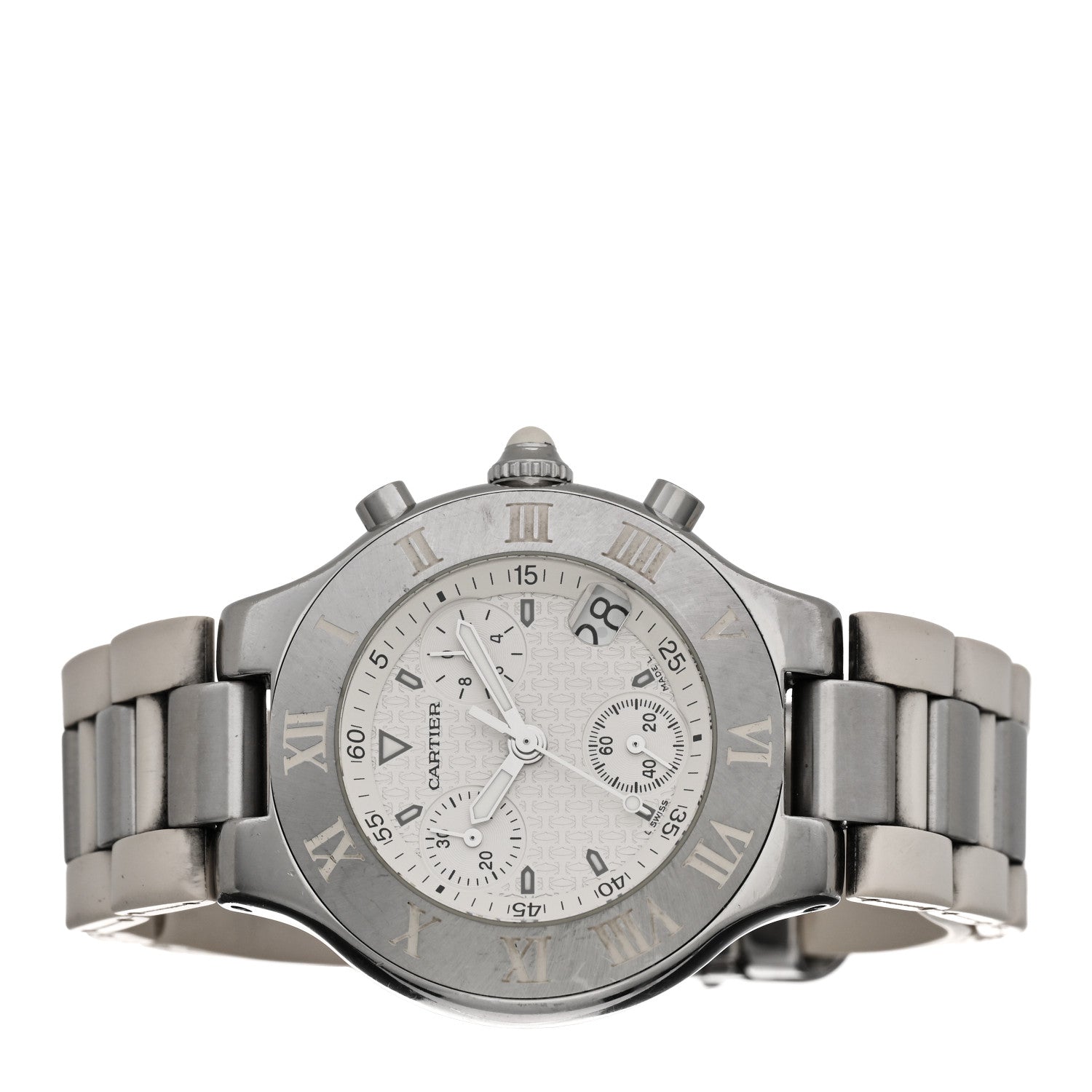 Cartier Stainless Steel Rubber 38mm Must 21 Chronoscaph Quartz Watch 2 of 4