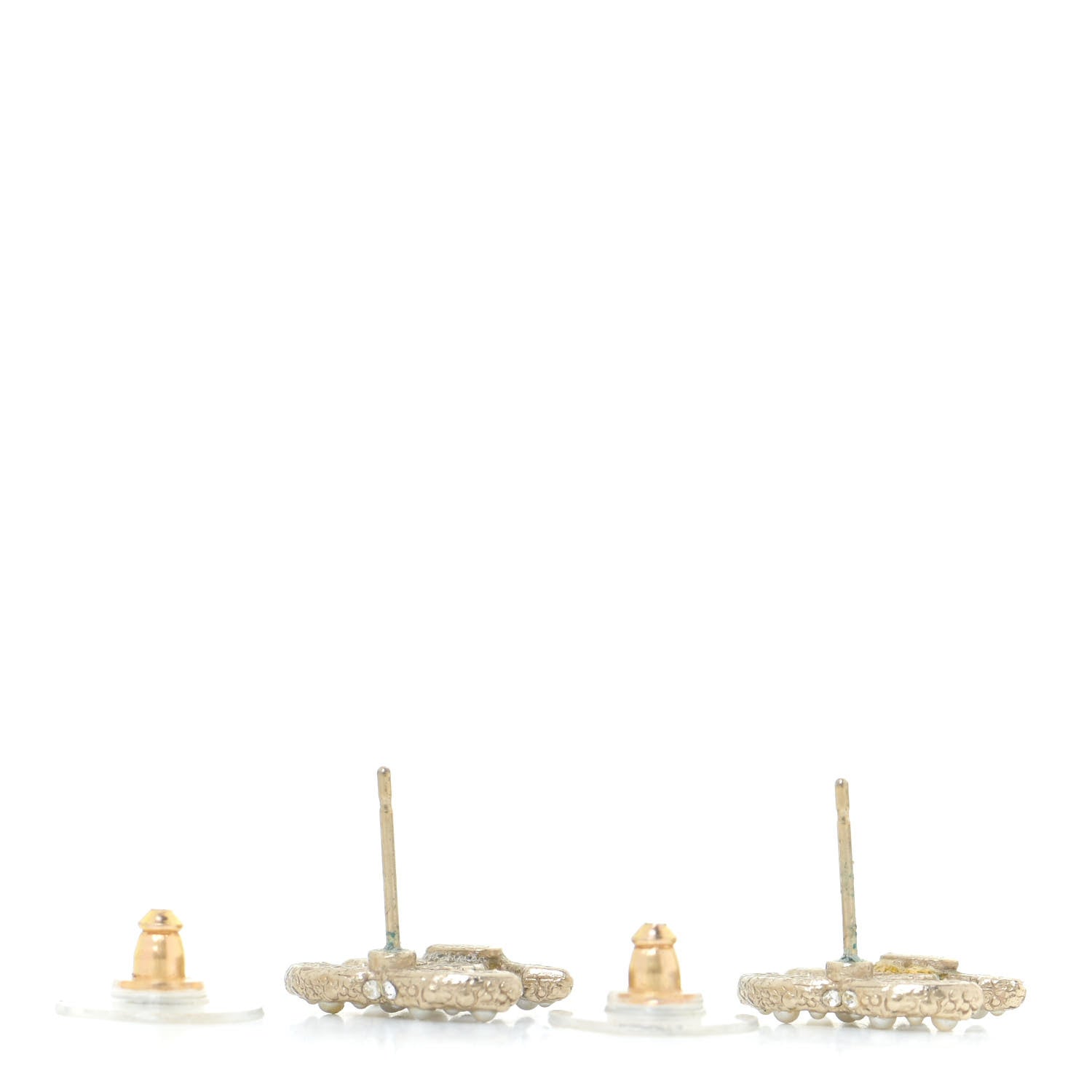 Chanel Pearl CC Logo Earrings Gold 3 of 5