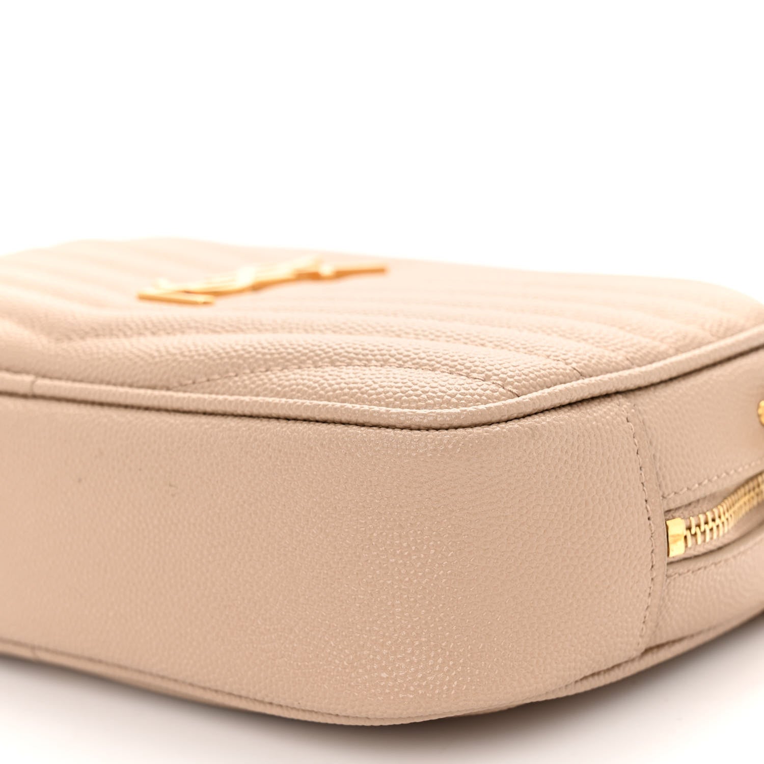 Saint Laurent Grain De Poudre Matelasse Monogram Mini Lou Camera Bag Dark Latte 9 of 9
