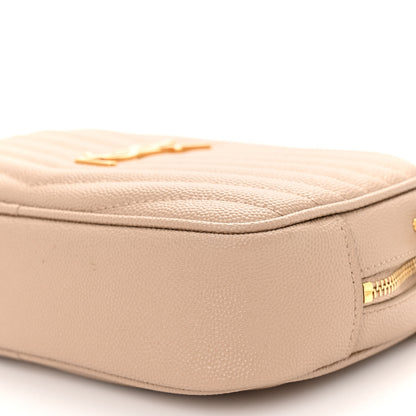 Saint Laurent Grain De Poudre Matelasse Monogram Mini Lou Camera Bag Dark Latte 9 of 9