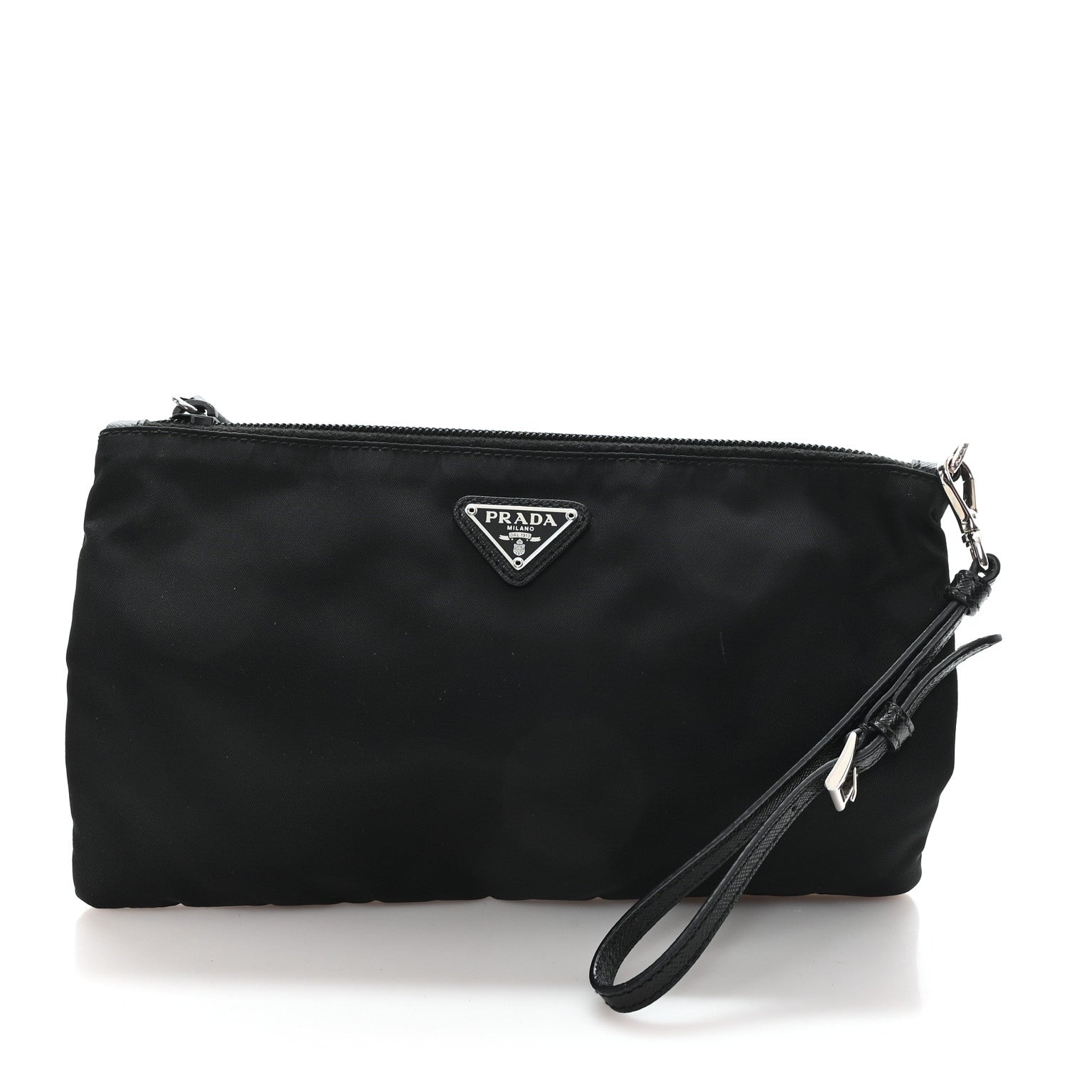 Prada Tessuto Nylon Saffiano Wristlet Black 1 of 7