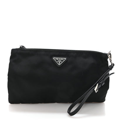 Prada Tessuto Nylon Saffiano Wristlet Black 1 of 7