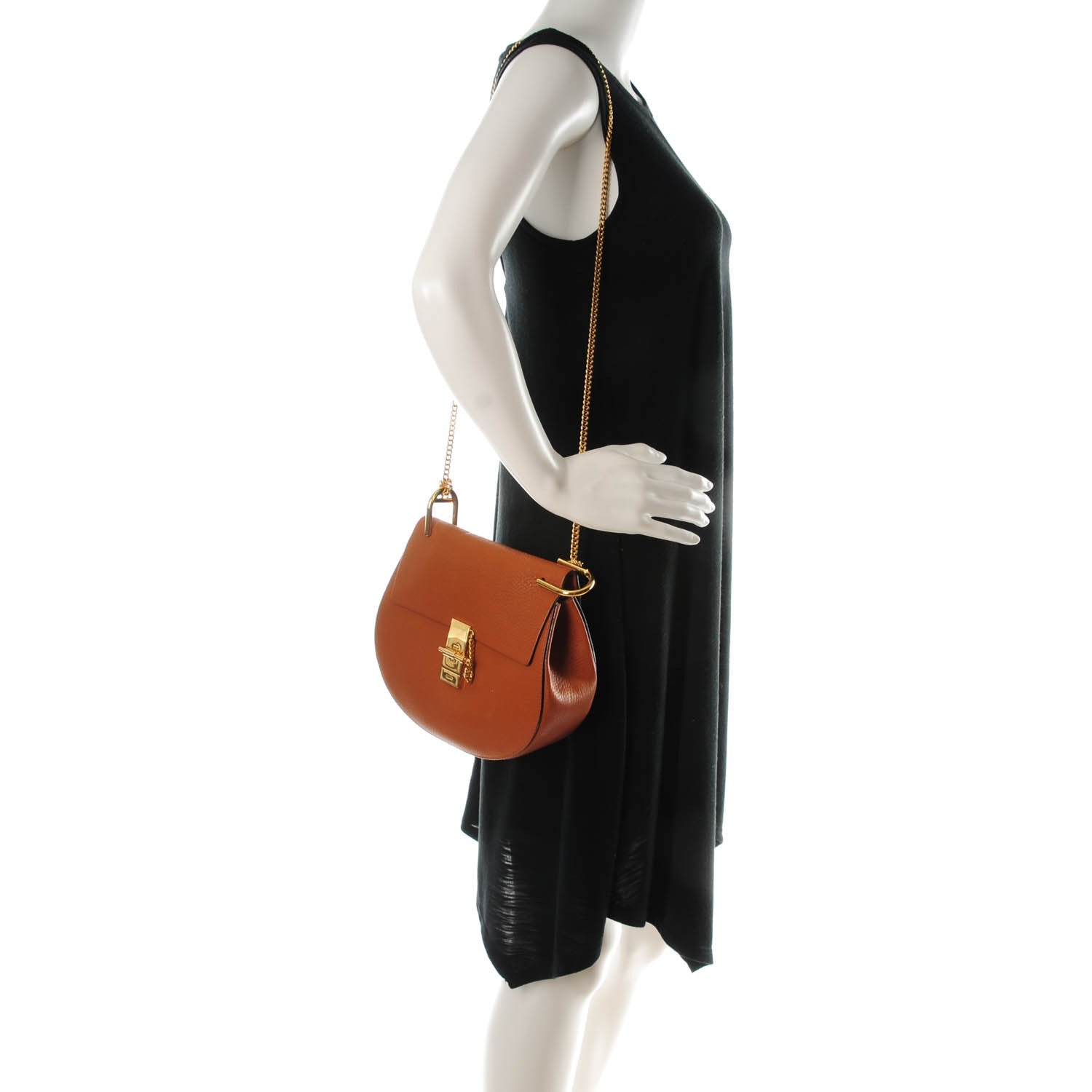 Chloe Grained Lambskin Drew Shoulder Bag Caramel 2 of 7