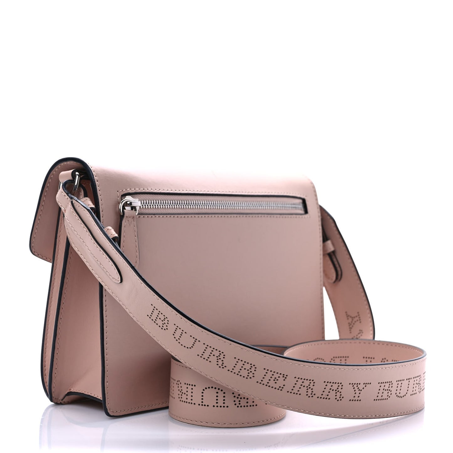 Calfskin Perforated Small Macken Crossbody Bag Fawn Pink