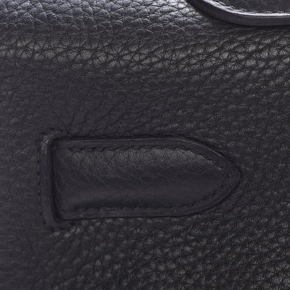 Hermes Taurillon Clemence Shoulder Kelly 40 Black 7 of 33