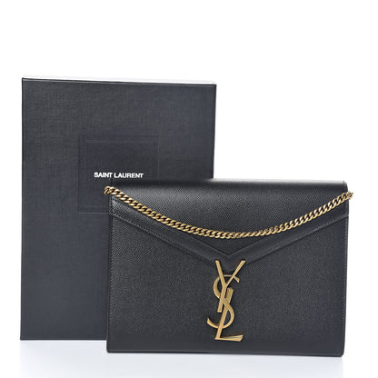 Saint Laurent Grain De Poudre Monogram Cassandra Chain Wallet Black Rouge Legion 10 of 10