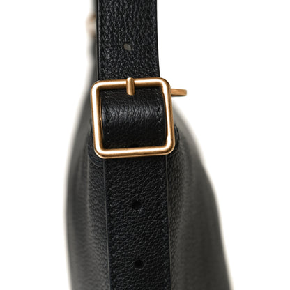 Gucci Grained Calfskin Logo Half Moon Hobo Black 9 of 14