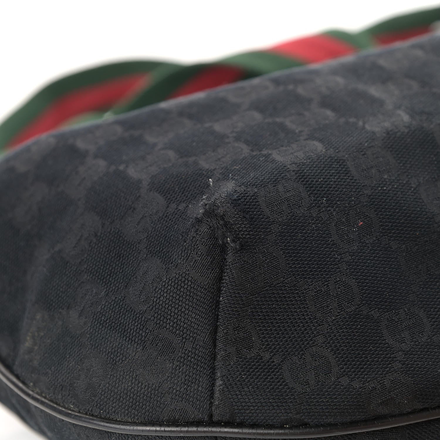 Gucci Monogram Web Medium Half Moon Hobo Black 8 of 11