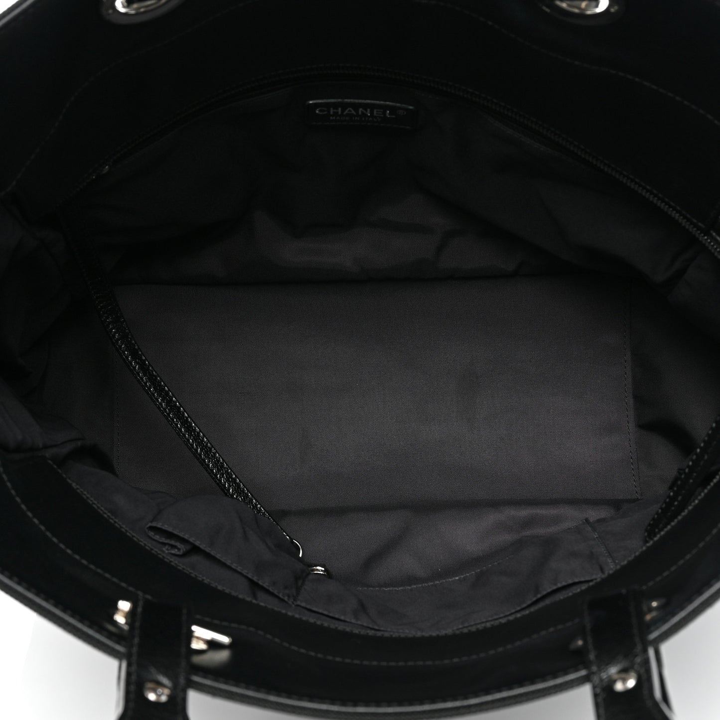 Coated Canvas Quilted Large Paris Biarritz Tote Black