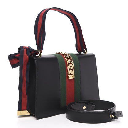 Gucci Calfskin Small Sylvie Shoulder Bag Black 3 of 10