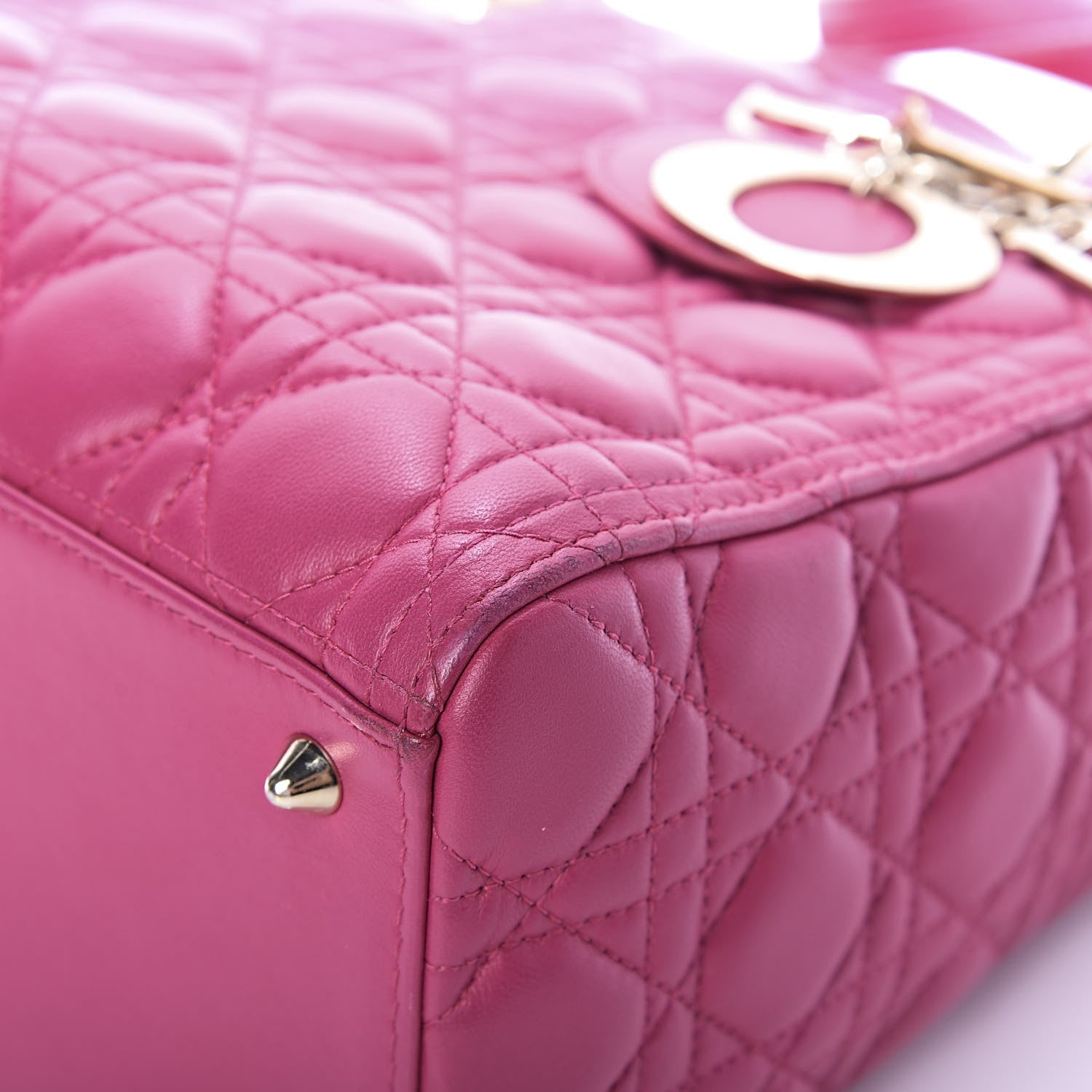 Christian Dior Lambskin Cannage Medium Lady Dior Pink 10 of 14