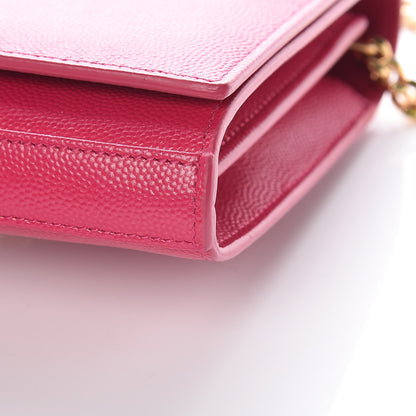 Saint Laurent Grain De Poudre Monogram Chain Wallet Bubblegum 9 of 10