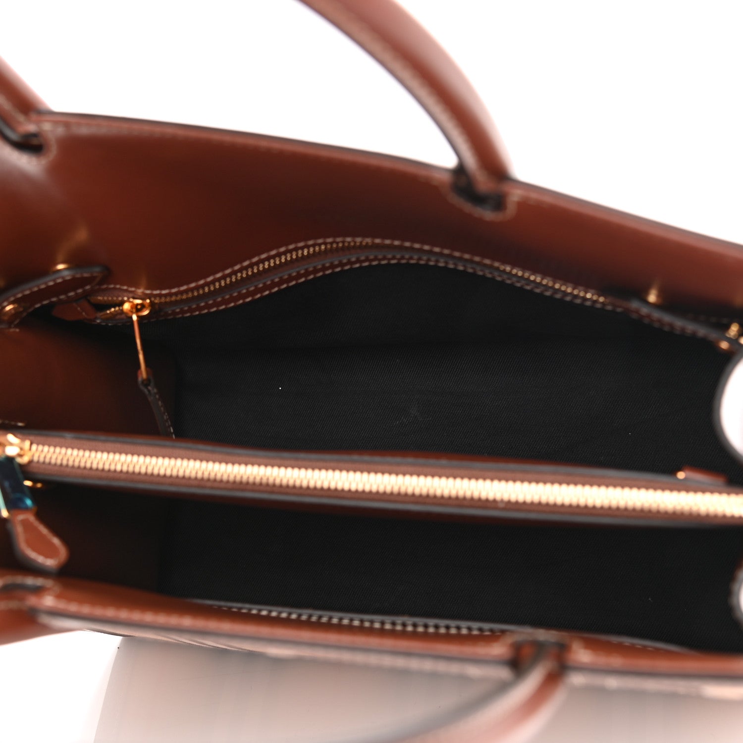 Burberry Calfskin Vintage Check Two Handle Title Bag Archive Beige 5 of 12