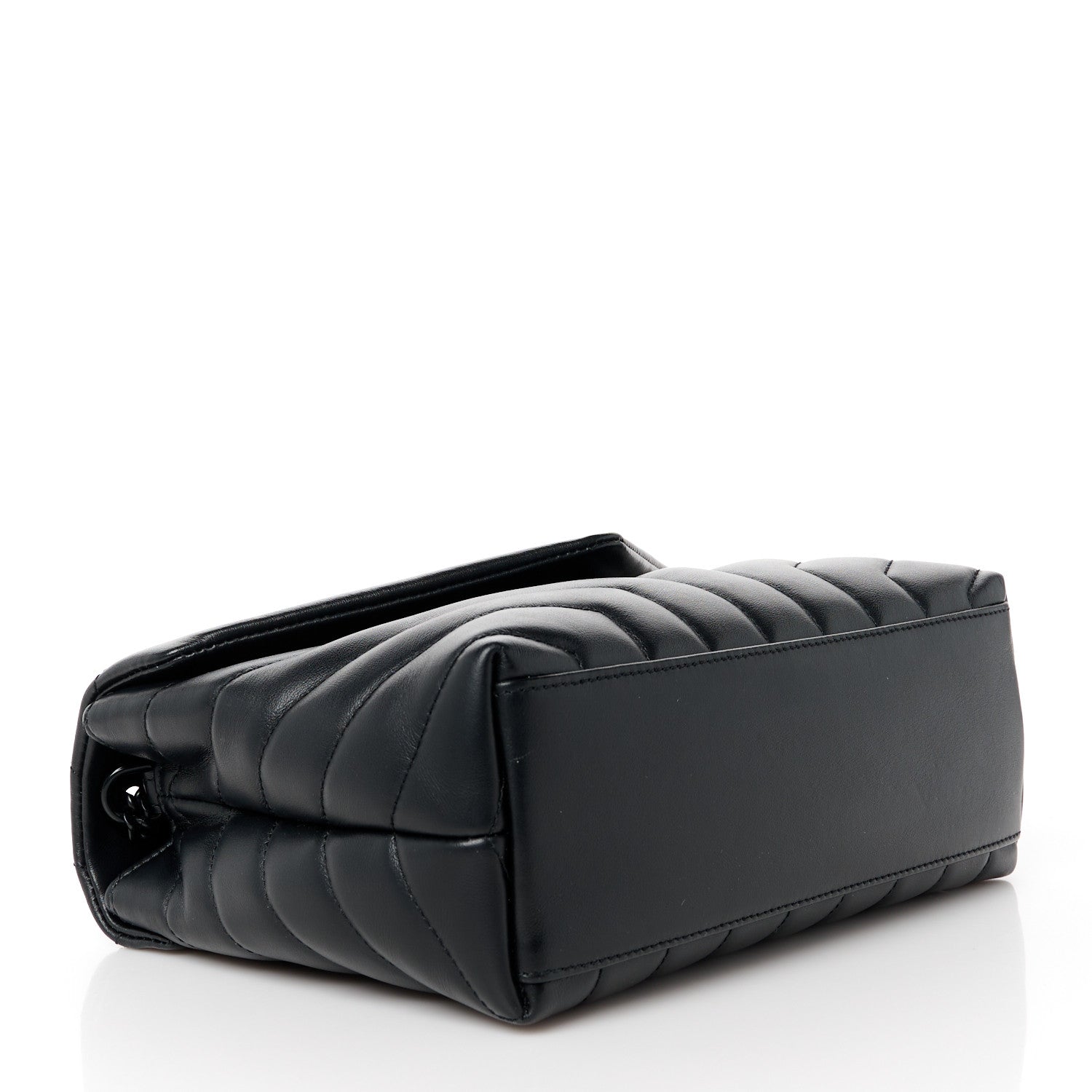 Saint Laurent Calfskin Y Quilted Monogram Monochrome Small Loulou Chain Satchel Black 4 of 12