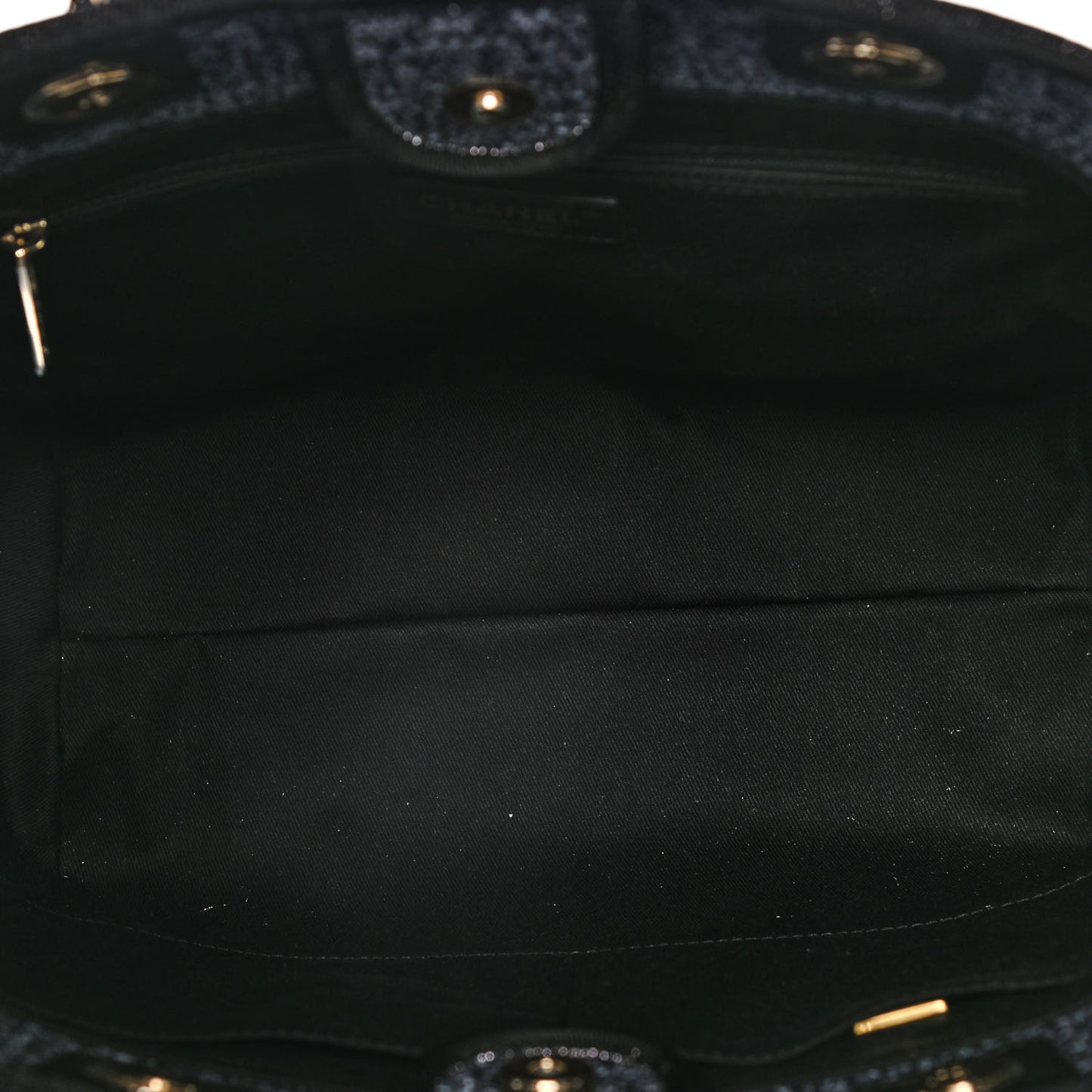 Lurex Boucle Small Deauville Tote Black