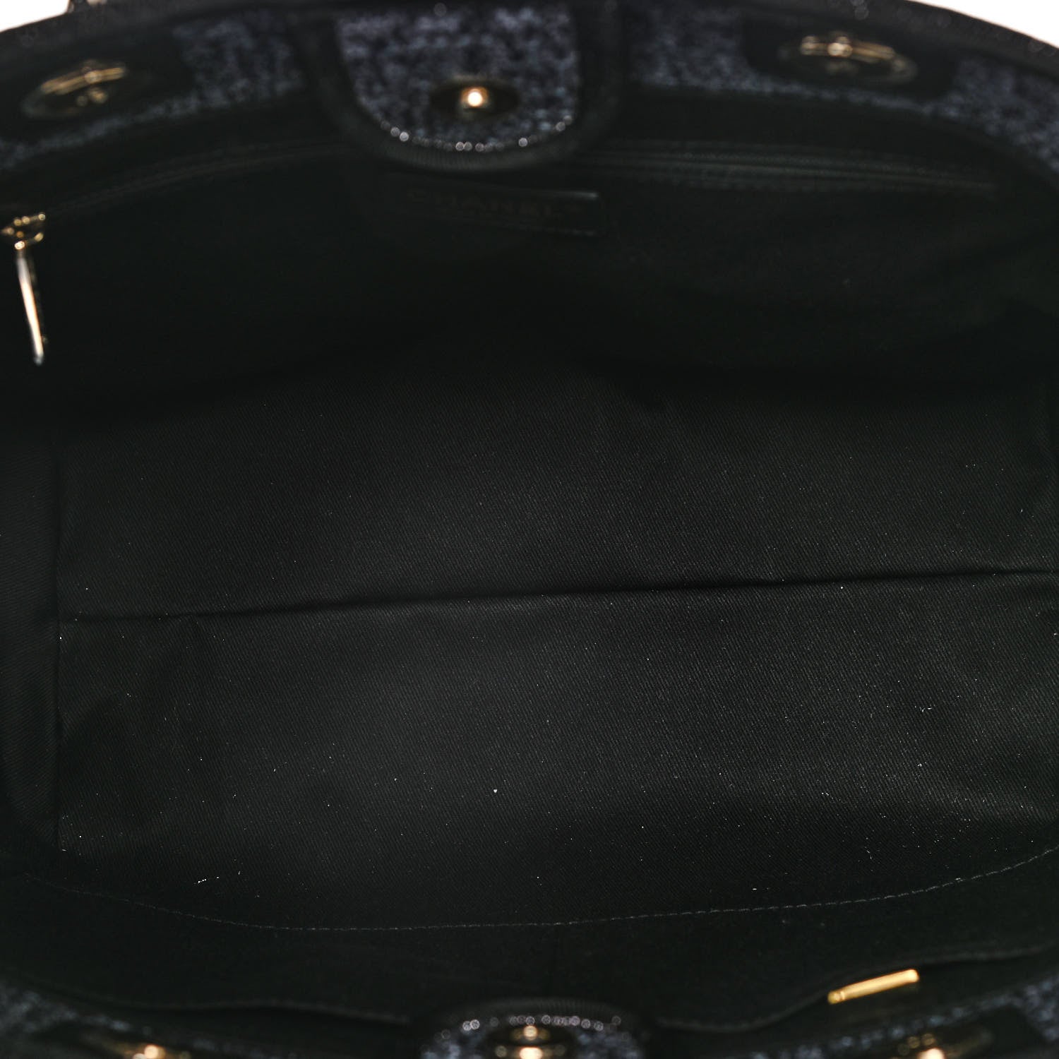 Chanel Lurex Boucle Small Deauville Tote Black 6 of 9
