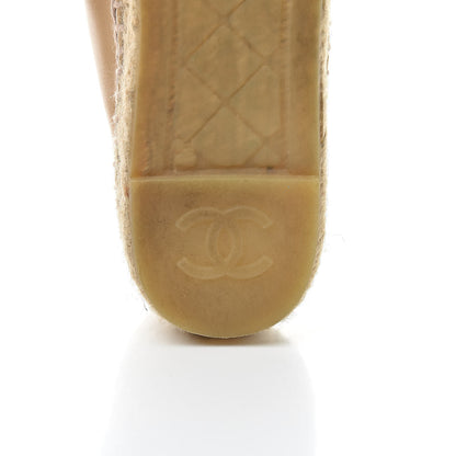 Chanel Lambskin CC Espadrilles 37 Beige Black 8 of 13
