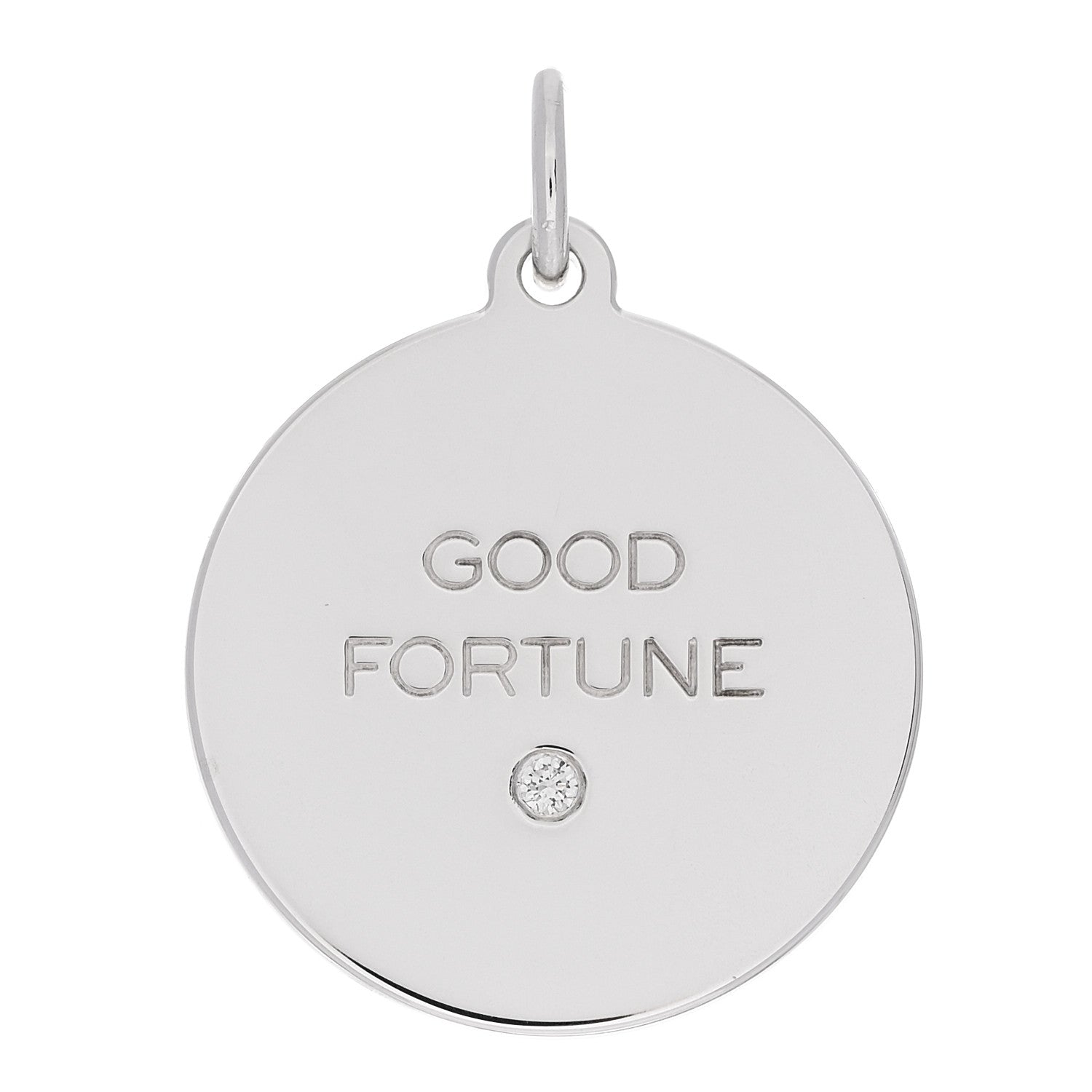 Tiffany Sterling Silver Diamond Good Fortune Tag Charm 1 of 4
