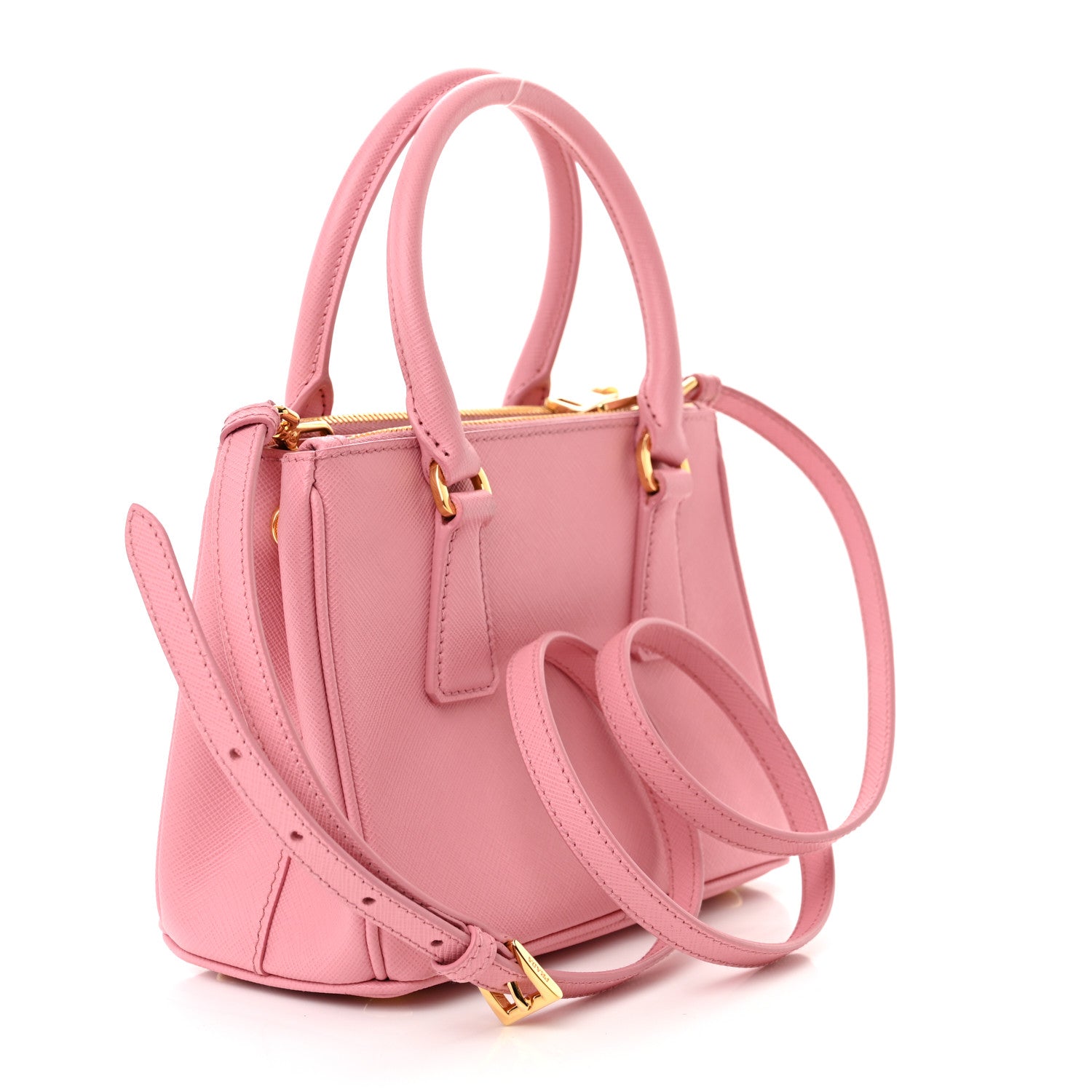 Prada Saffiano Mini Galleria Double Zip Tote Petalo 3 of 9