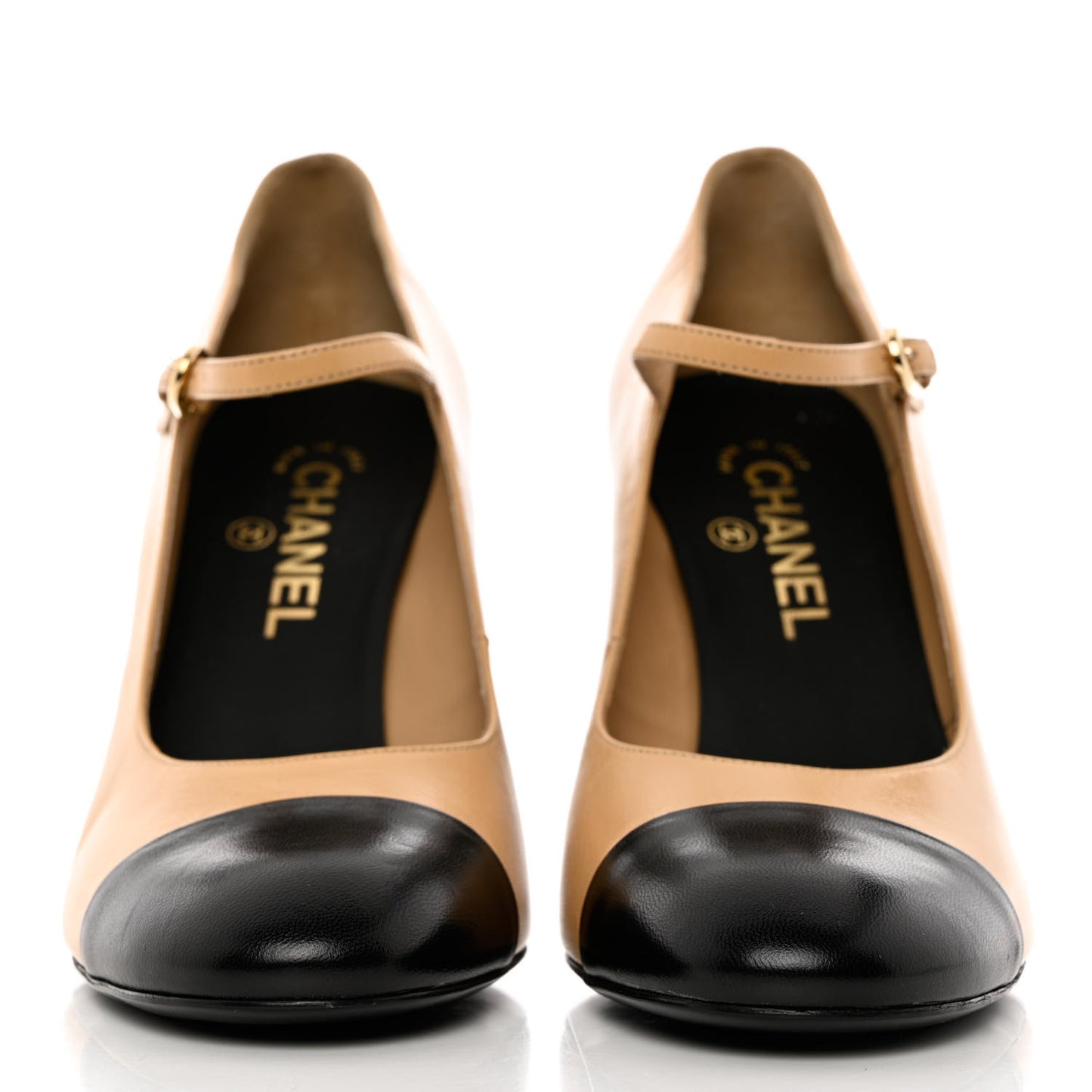 Shiny Goatskin Pearls Cap Toe Open Slingback Pumps 40 Beige Black