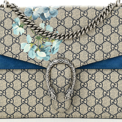 Gucci GG Supreme Monogram Blooms Medium Dionysus Shoulder Bag Beige Navy Vintage Blue 8 of 10