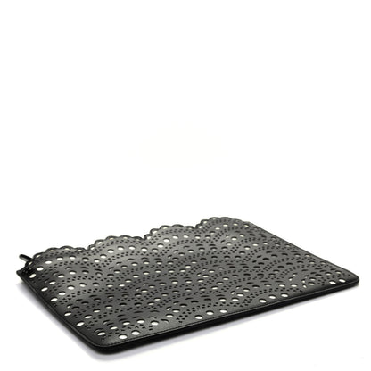 Alaia Calfskin Laser Cut Clutch Black 4 of 6