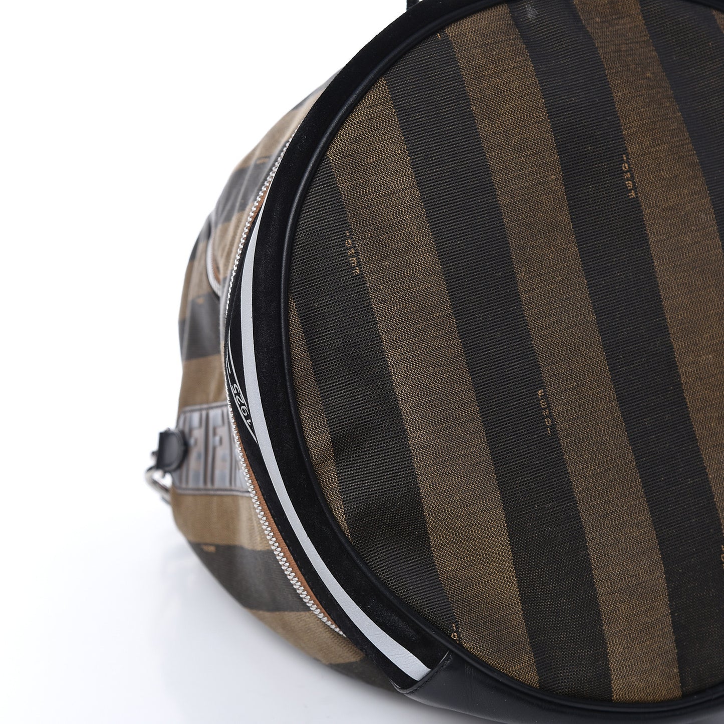 Fabric Jacquard Cuoio Romano Vitello Pequin Bi-Color FF 1974 Embossed Mon Tresor Holdall Bag Tobacco Moro Rosso Malboro Maya Black
