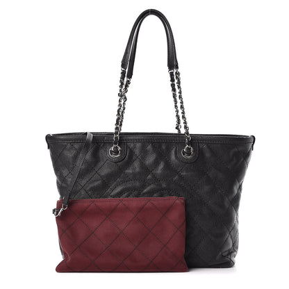 Chanel Grained Calfskin Quilted Small Daily Shopping Tote Black 2 of 14