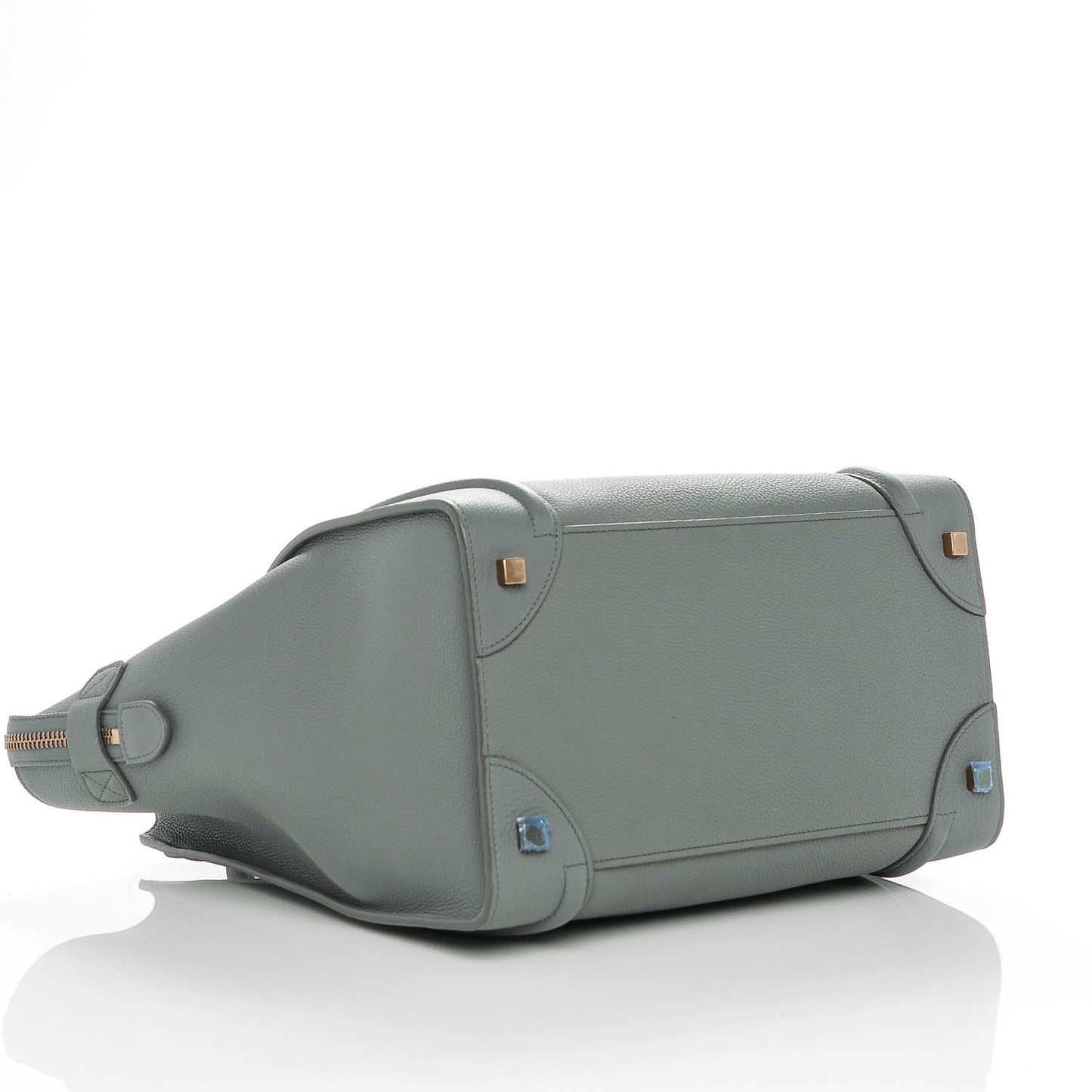 Baby Grained Calfskin Mini Luggage Kohl