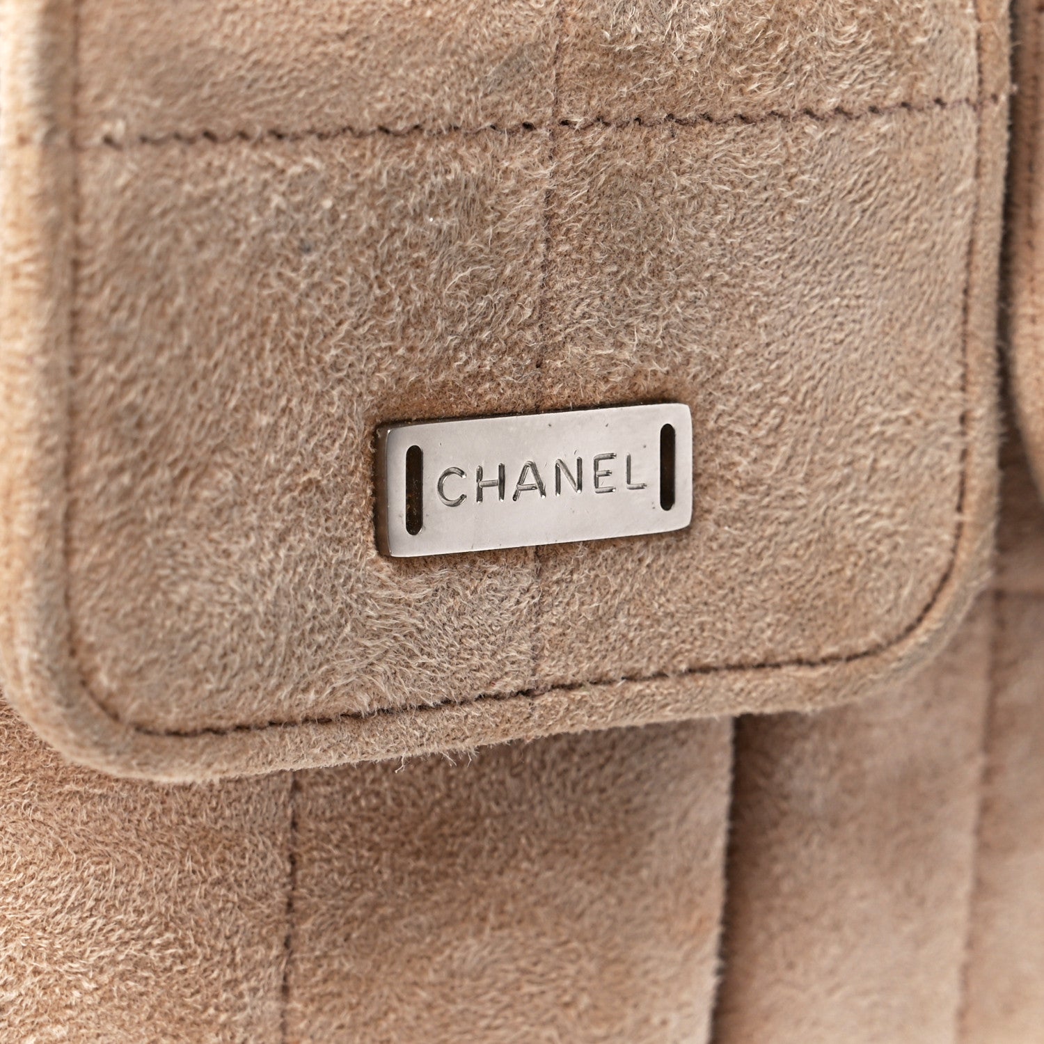 Chanel Suede Chocolate Bar Mademoiselle Flap Beige 9 of 14