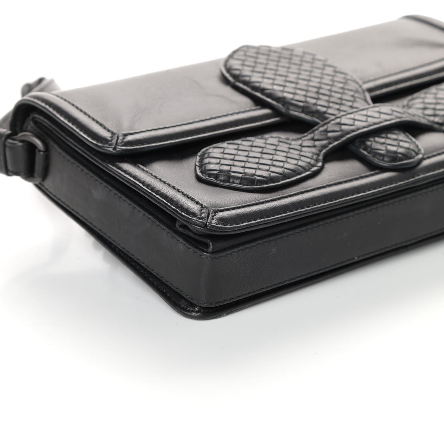 Nappa Micro Intreccio Shoulder Bag Black