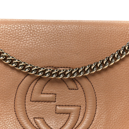 Gucci Pebbled Calfskin Medium Soho Flap Crossbody Camelia 9 of 12