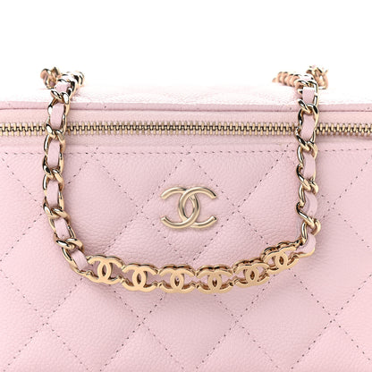 Chanel Caviar Quilted Small Tiny CC Vanity Case With Chain Light Pink 9 of 11
