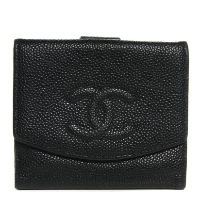 Chanel Caviar Timeless CC Compact French Wallet Black 1 of 7