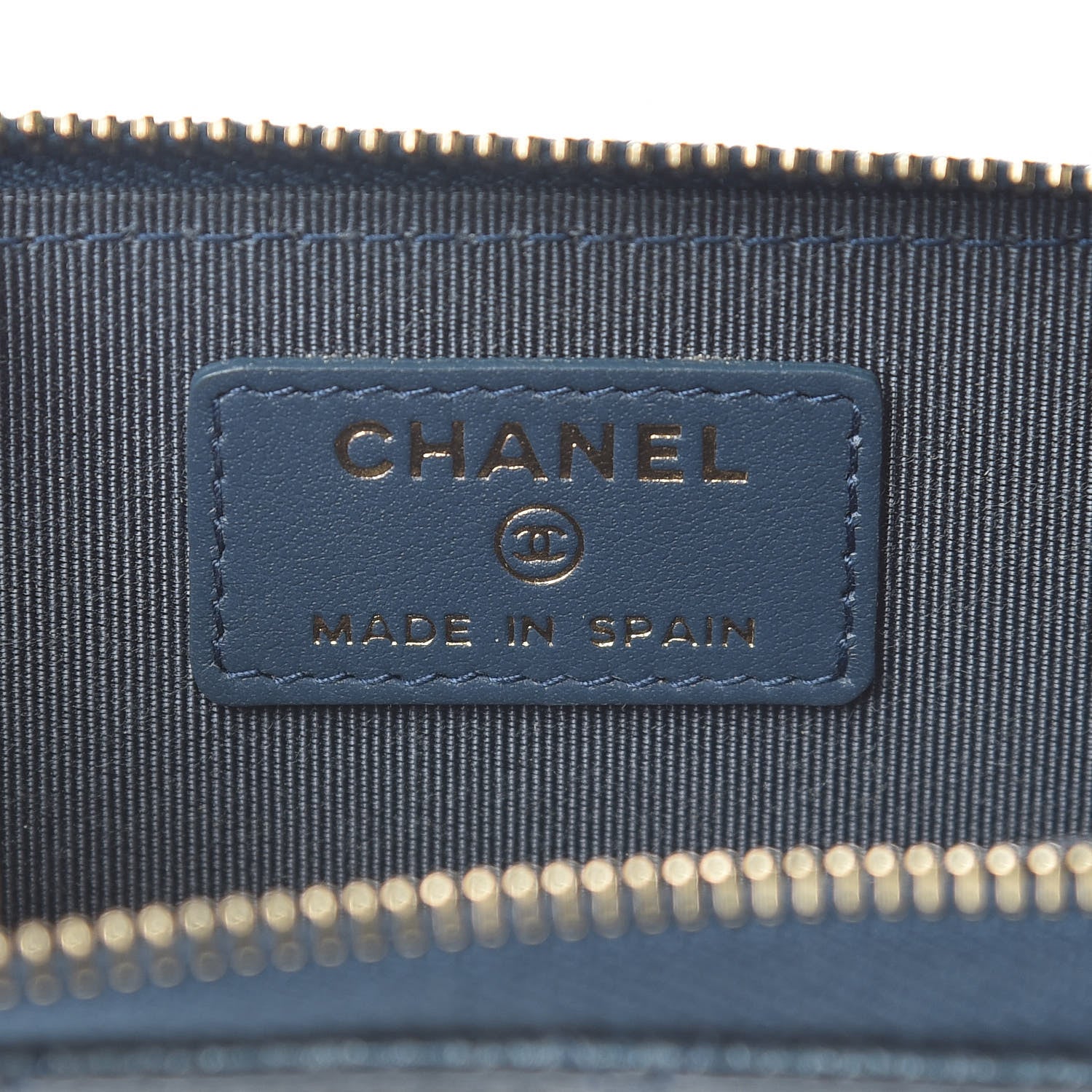 Chanel Iridescent Caviar Quilted Zip Coin Purse Dark Blue 6 of 8