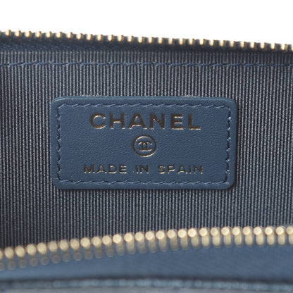 Chanel Iridescent Caviar Quilted Zip Coin Purse Dark Blue 6 of 8
