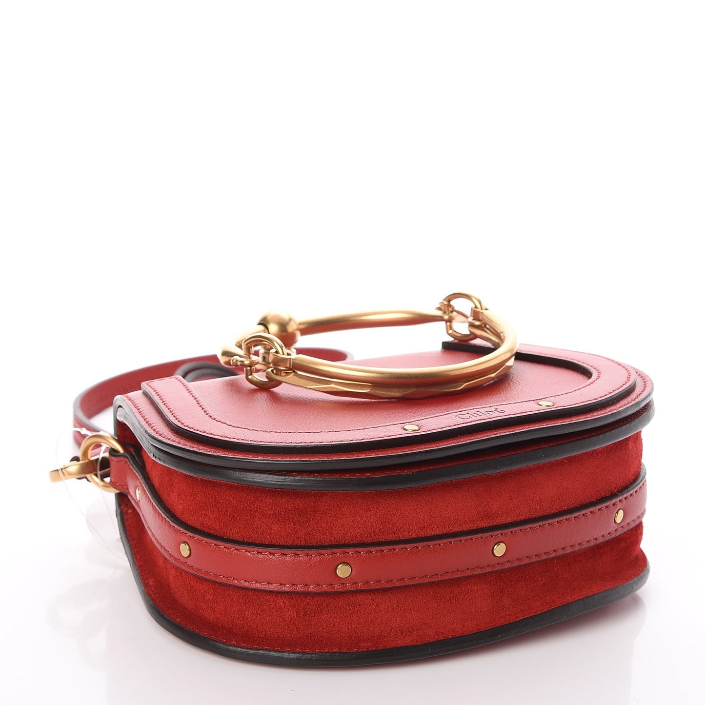 Calfskin Small Nile Bracelet Bag Dahlia Red