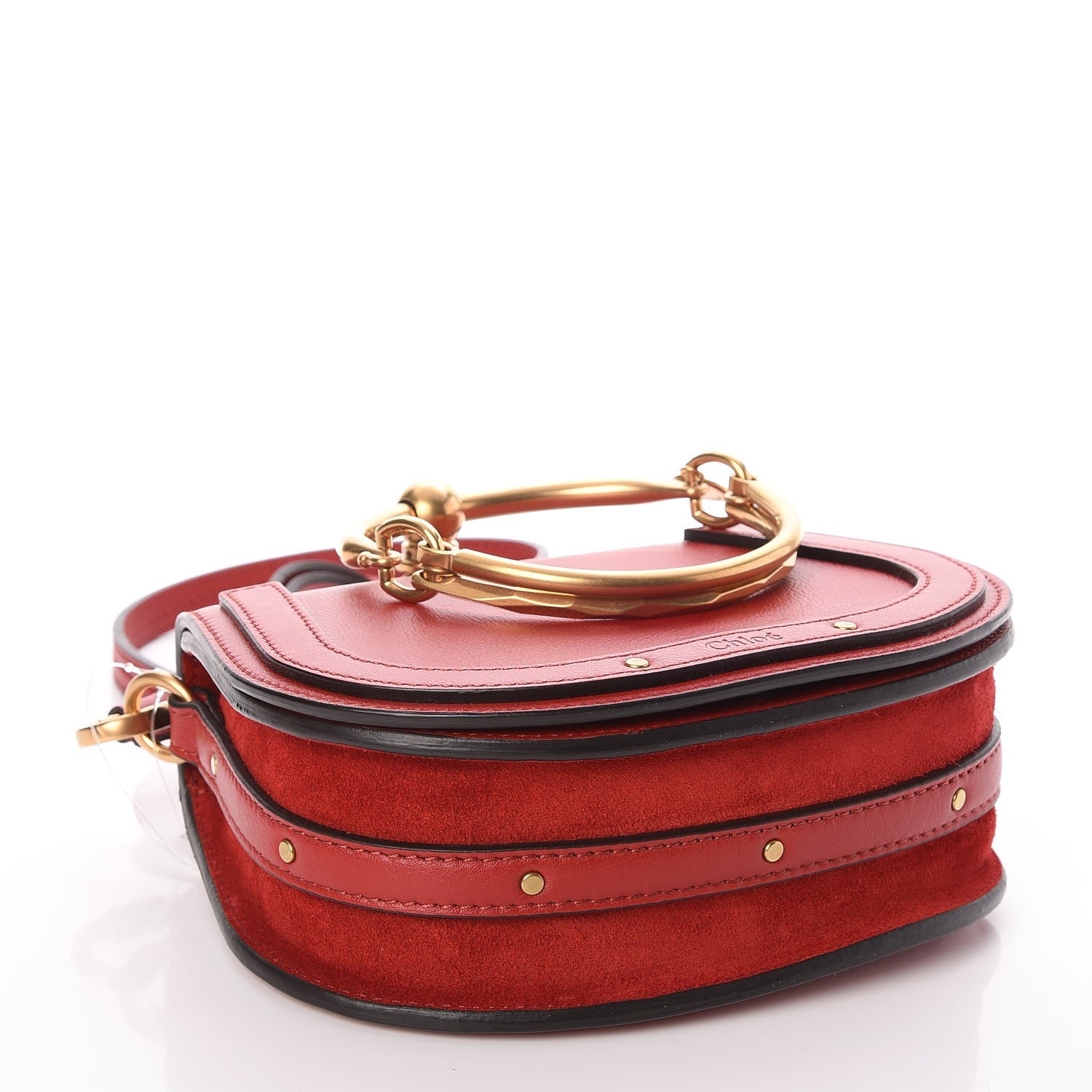 Chloe Calfskin Small Nile Bracelet Bag Dahlia Red 4 of 7